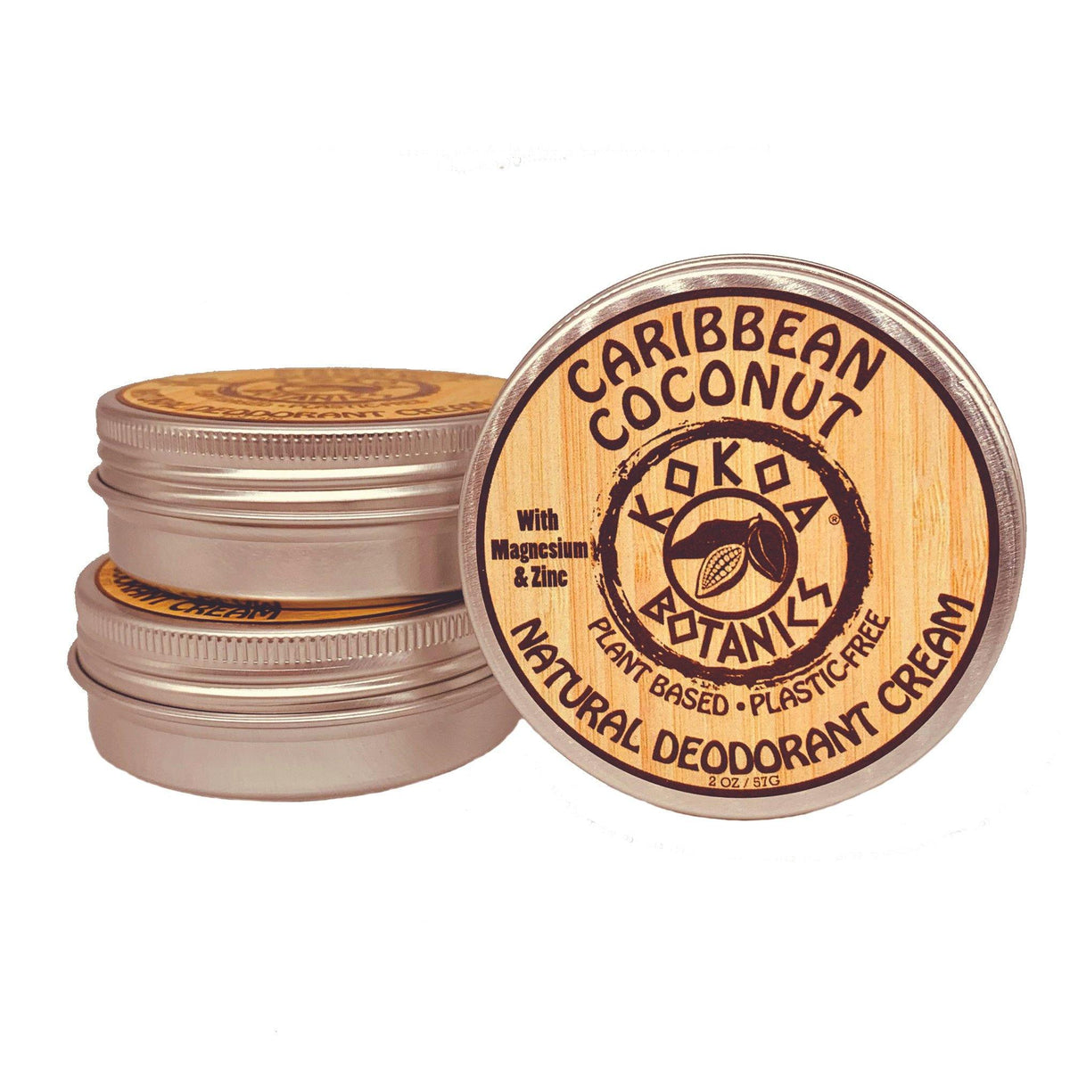 CARIBBEAN COCONUT - Natural Deodorant Cream - Aluminum-Free - 2.75 oz