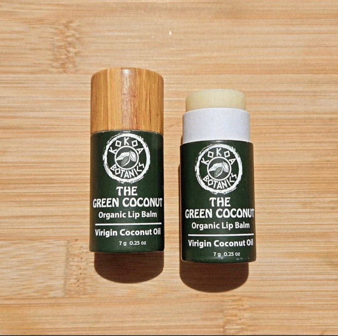 Organic Lip Balm - The Green Coconut - Virgin Coconut Oil .25 oz