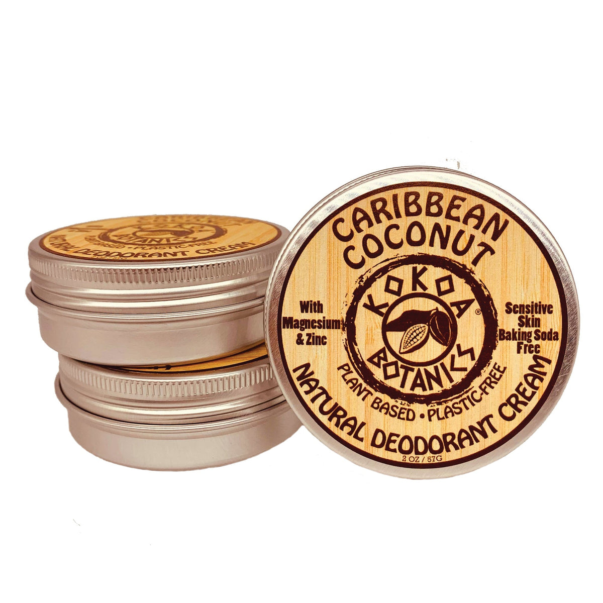 CARIBBEAN COCONUT - Natural Deodorant Cream - Sensitive Skin - Baking Soda Free - 2.75 oz