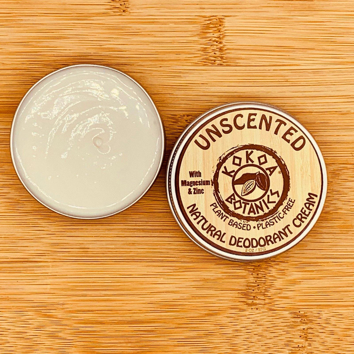 Unscented - Natural Deodorant Cream - Aluminum-Free - Plastic-Free 2.75 oz