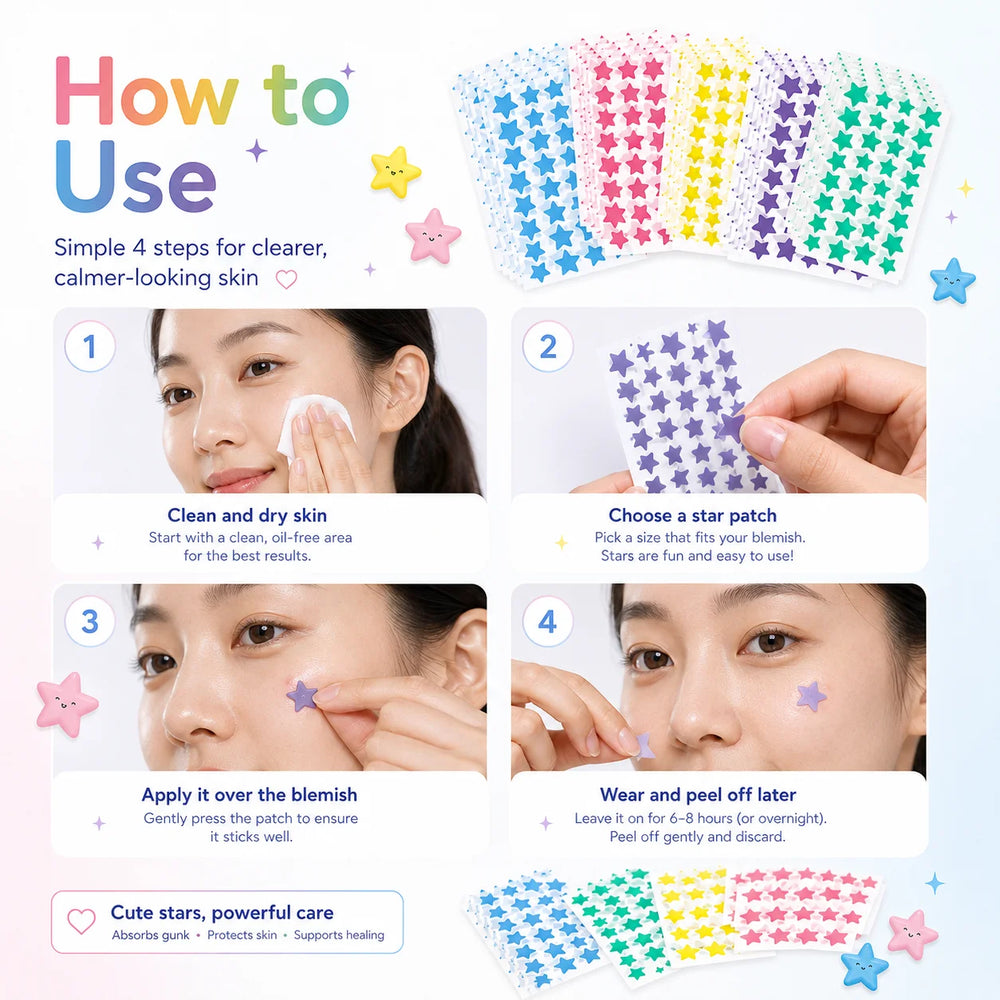 Seven-Color Star Hydrocolloid Pimple Patches