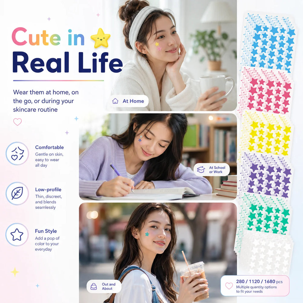 Seven-Color Star Hydrocolloid Pimple Patches