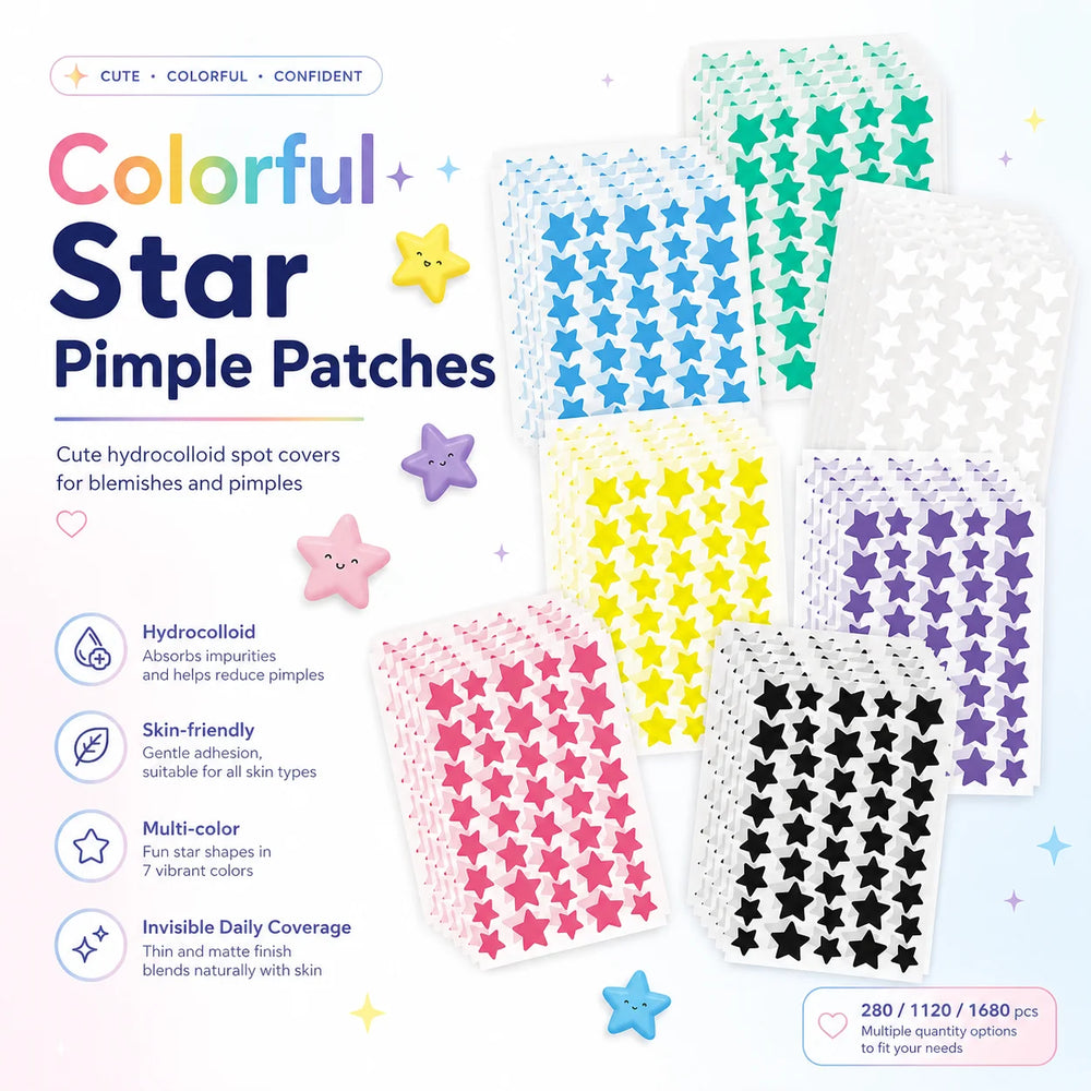 Seven-Color Star Hydrocolloid Pimple Patches