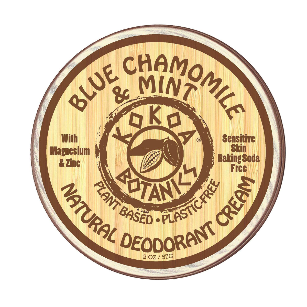 BLUE CHAMOMILE & MINT- Natural Deodorant Cream - Sensitive Skin – Baking Soda-Free  2.75 oz