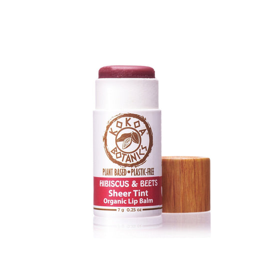 Natural Sheer Tint Lip Balm - Hibiscus and Beets - Vegan - Plastic-Free .25 oz