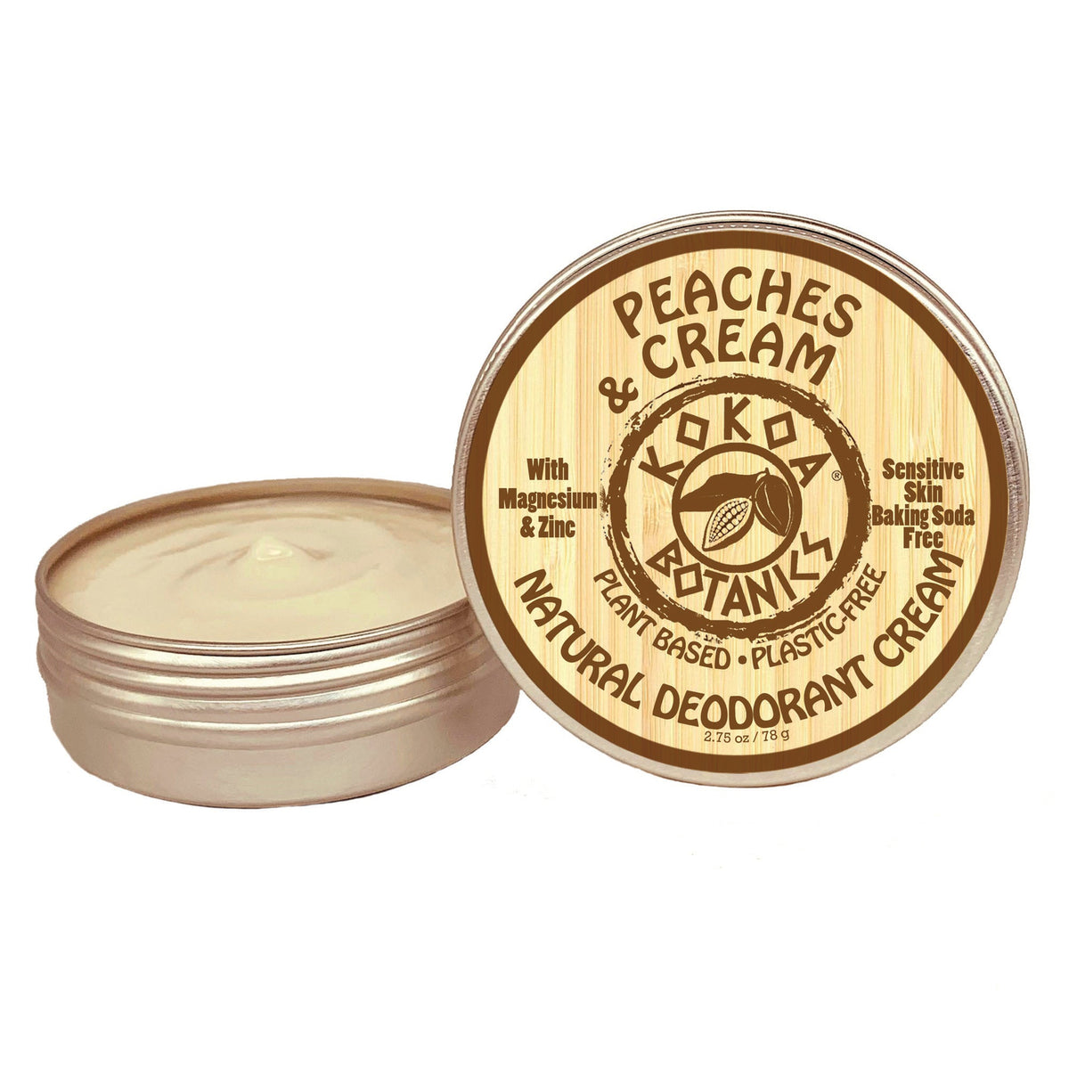 Peaches and Cream - Natural Deodorant Cream - Baking Soda Free  - 2.75 oz