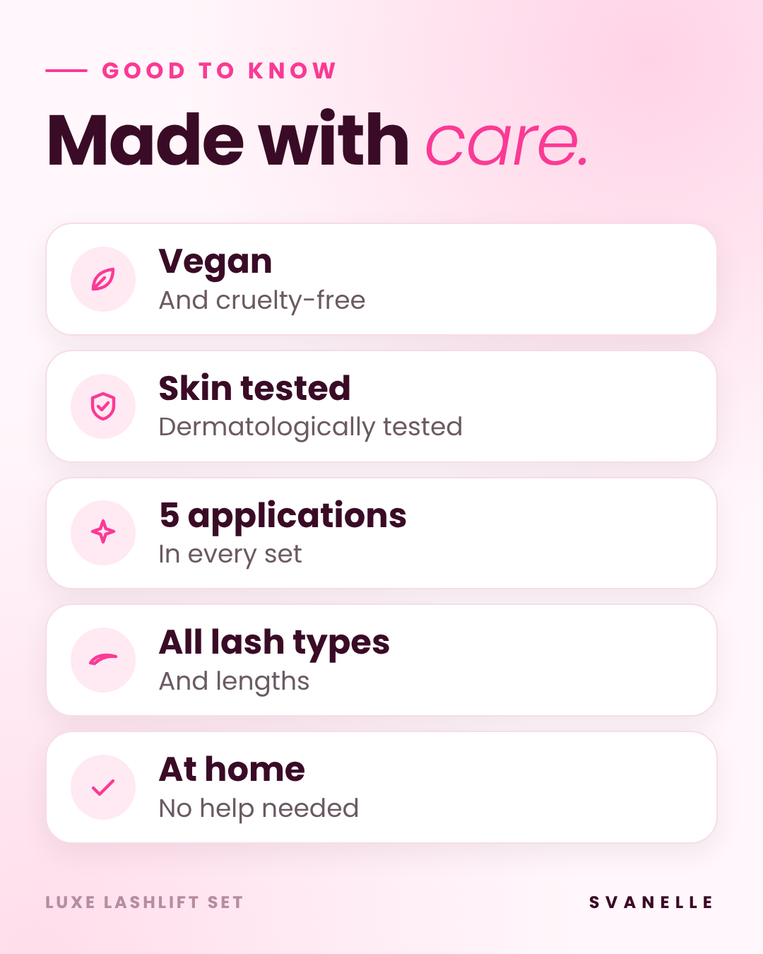 Luxe Lashlift Set: vegan, cruelty-free, dermatologically tested, 5 applications per set, for all lash types, no help needed