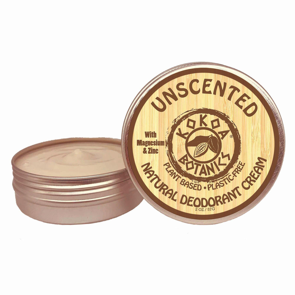 Unscented - Natural Deodorant Cream - Aluminum-Free - Plastic-Free 2.75 oz