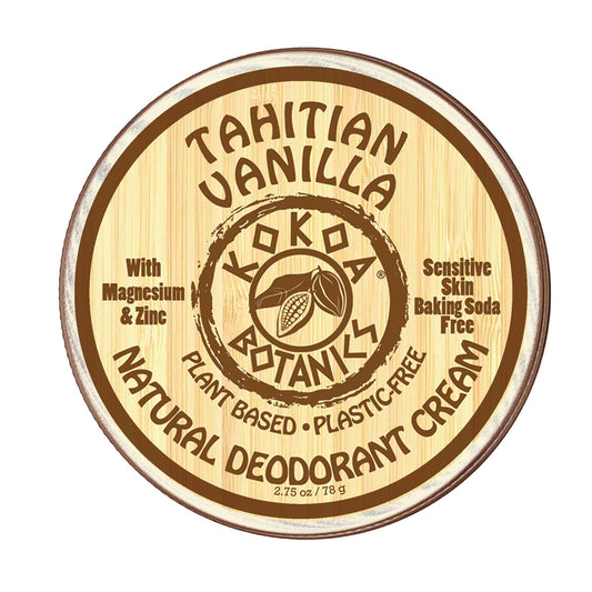 TAHITIAN VANILLA - Natural Deodorant Cream - Sensitive Skin - Baking Soda-Free - 2.75 oz